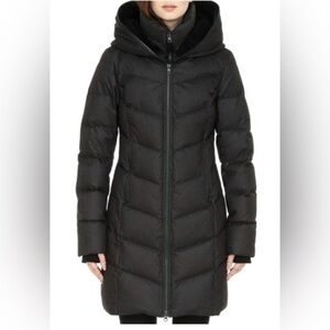 Soia & Kyo Franzi Hoothered  down  black coat size XS